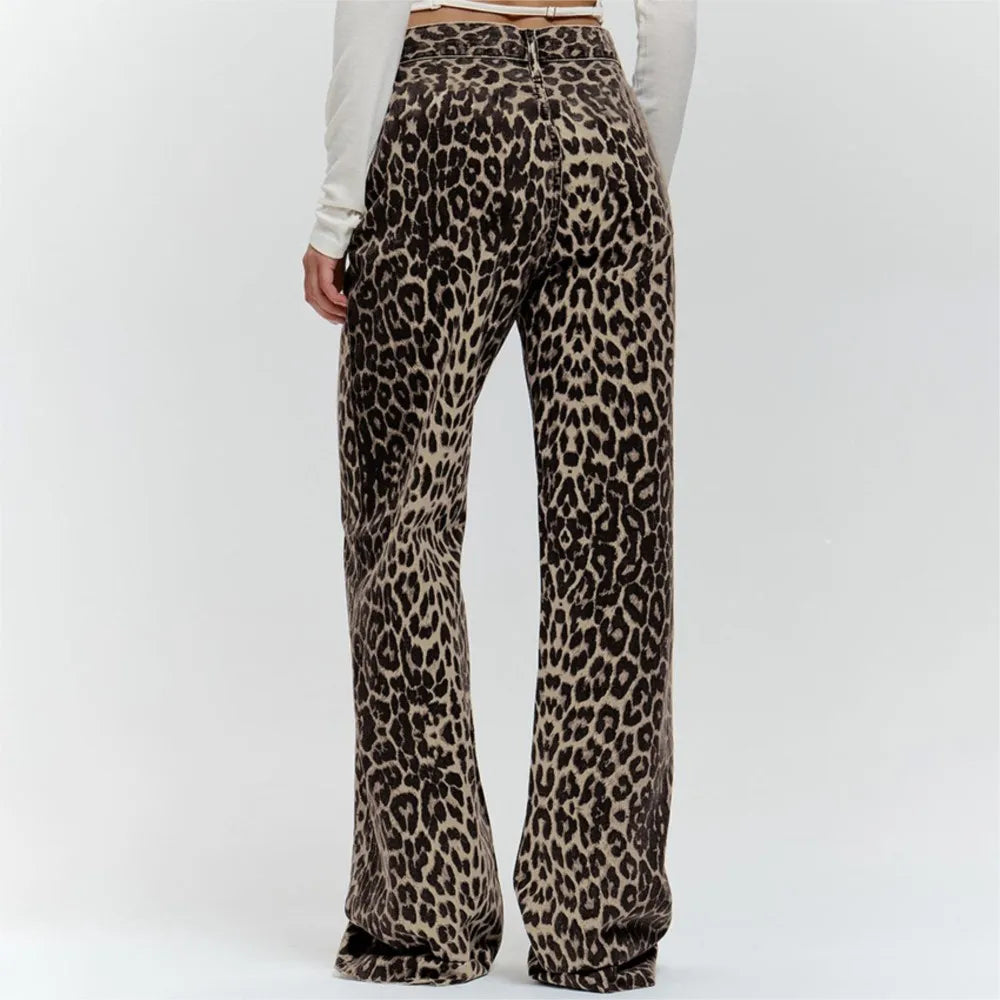Retro Leopard Print Pants