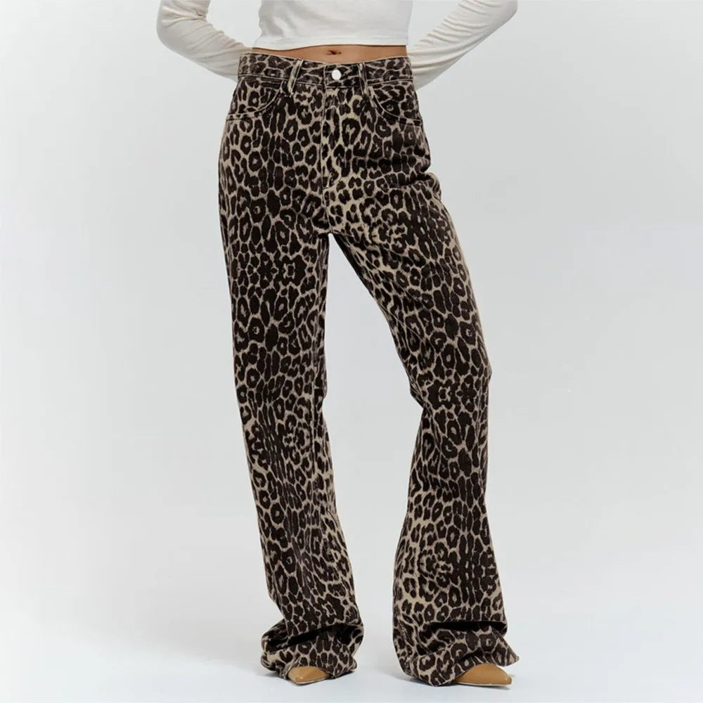 Retro Leopard Print Pants