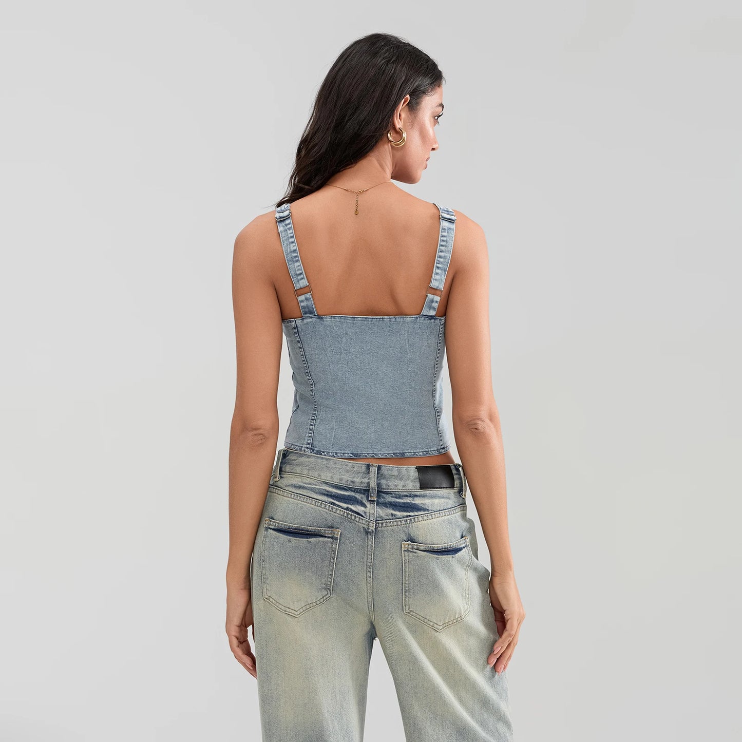 Vintage Cropped Denim Vest