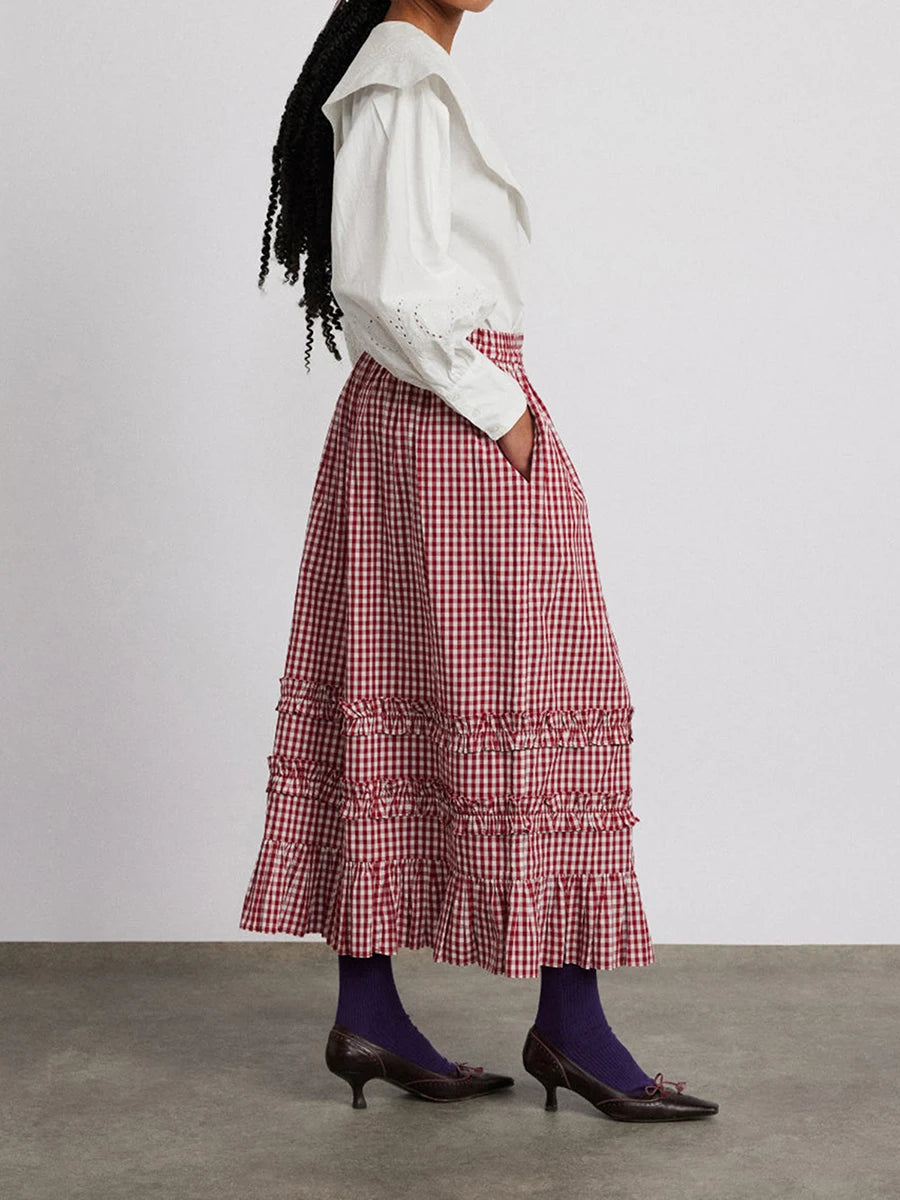 Y2K Plaid Maxi Skirt