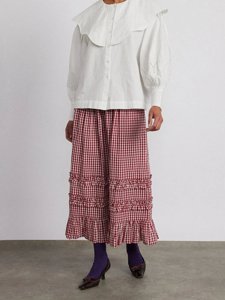 Y2K Plaid Maxi Skirt