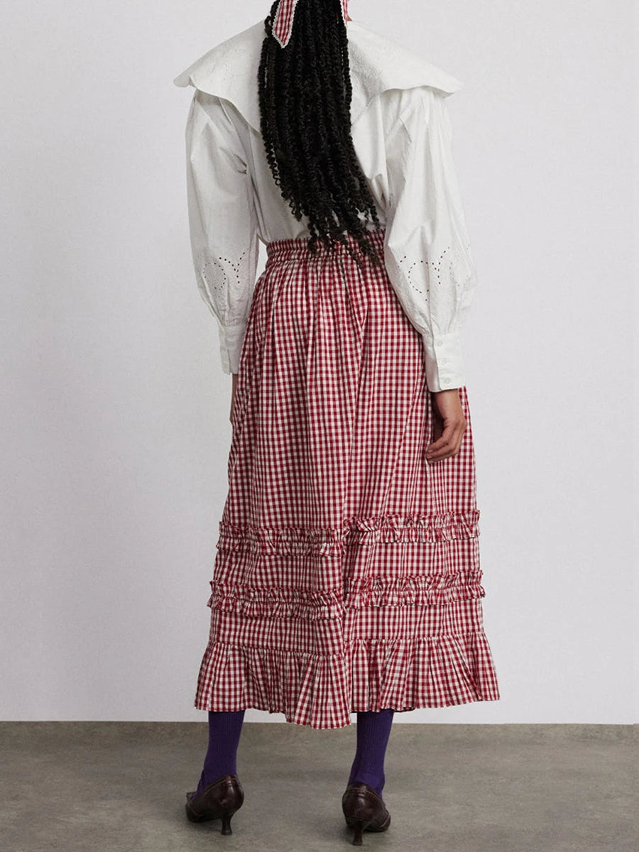 Y2K Plaid Maxi Skirt