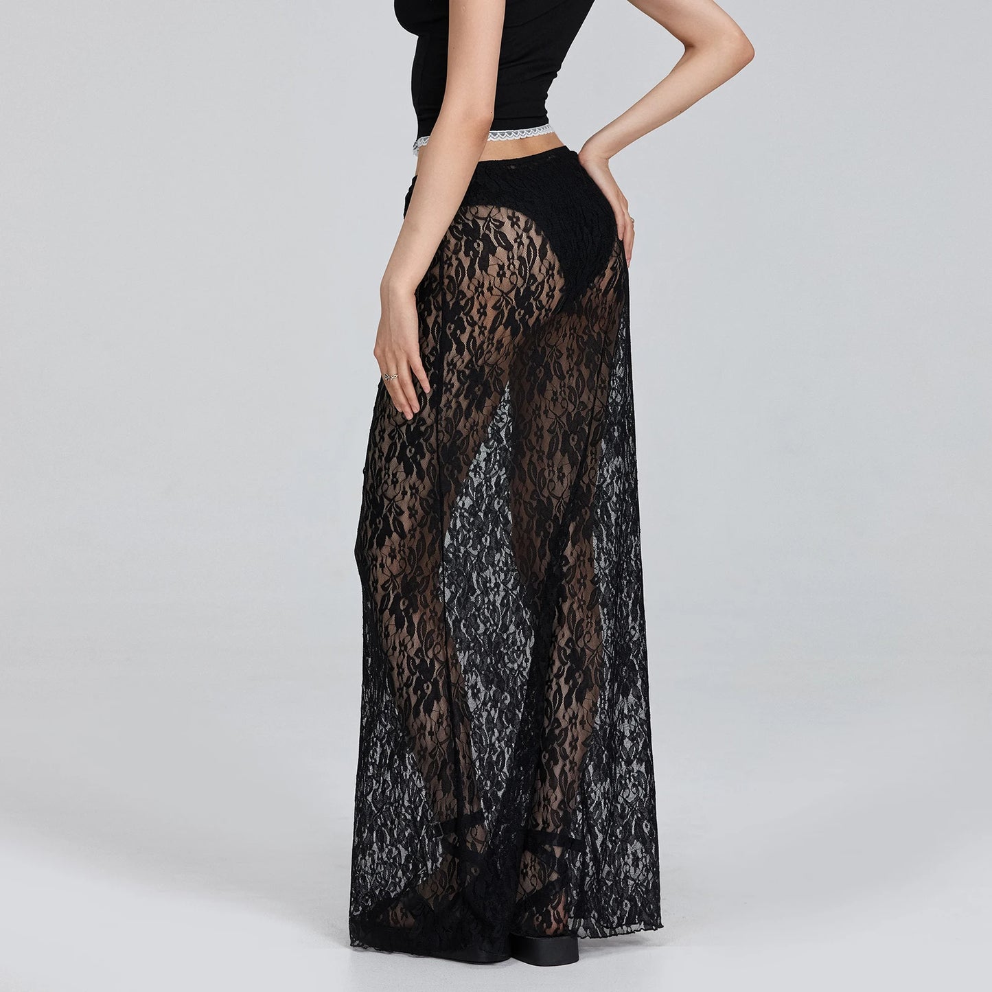 Vintage Lace Midi Skirt