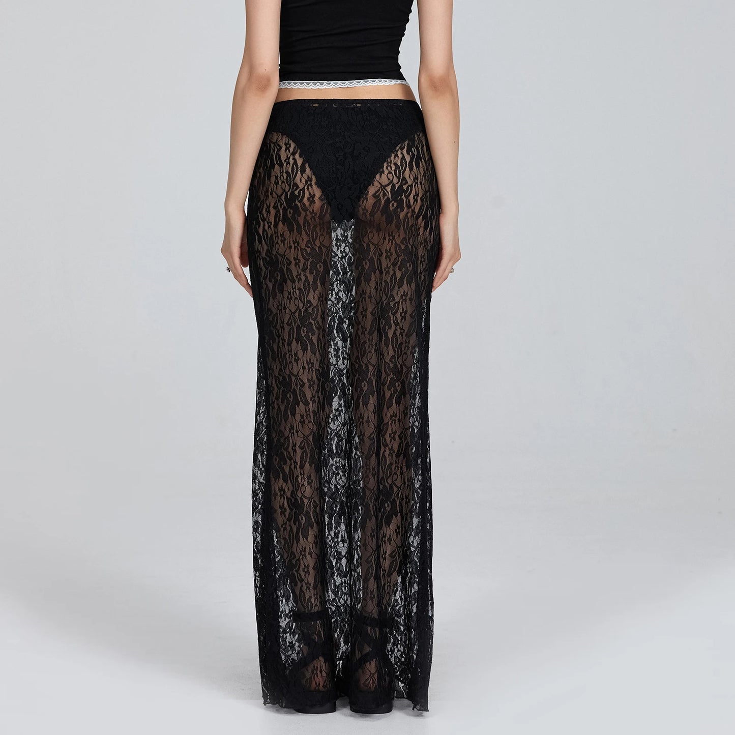 Vintage Lace Midi Skirt