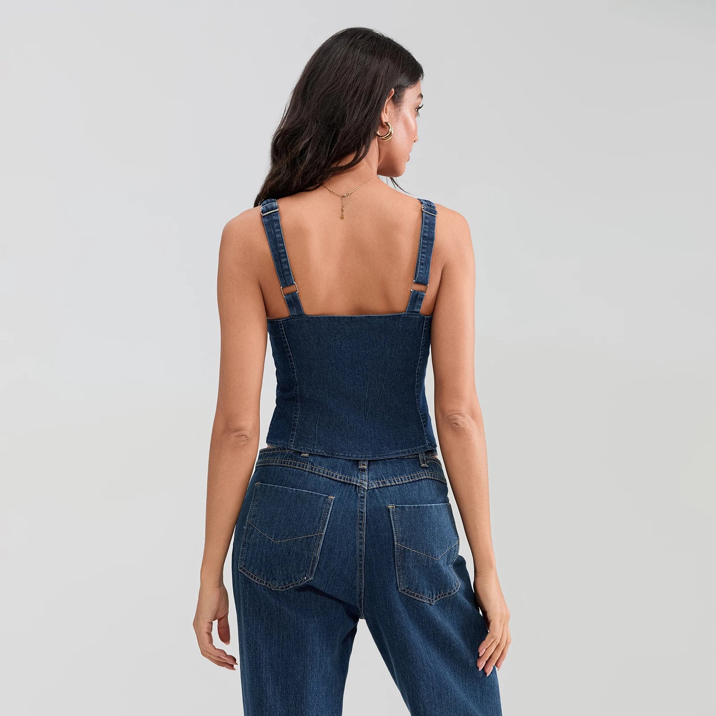 Vintage Cropped Denim Vest