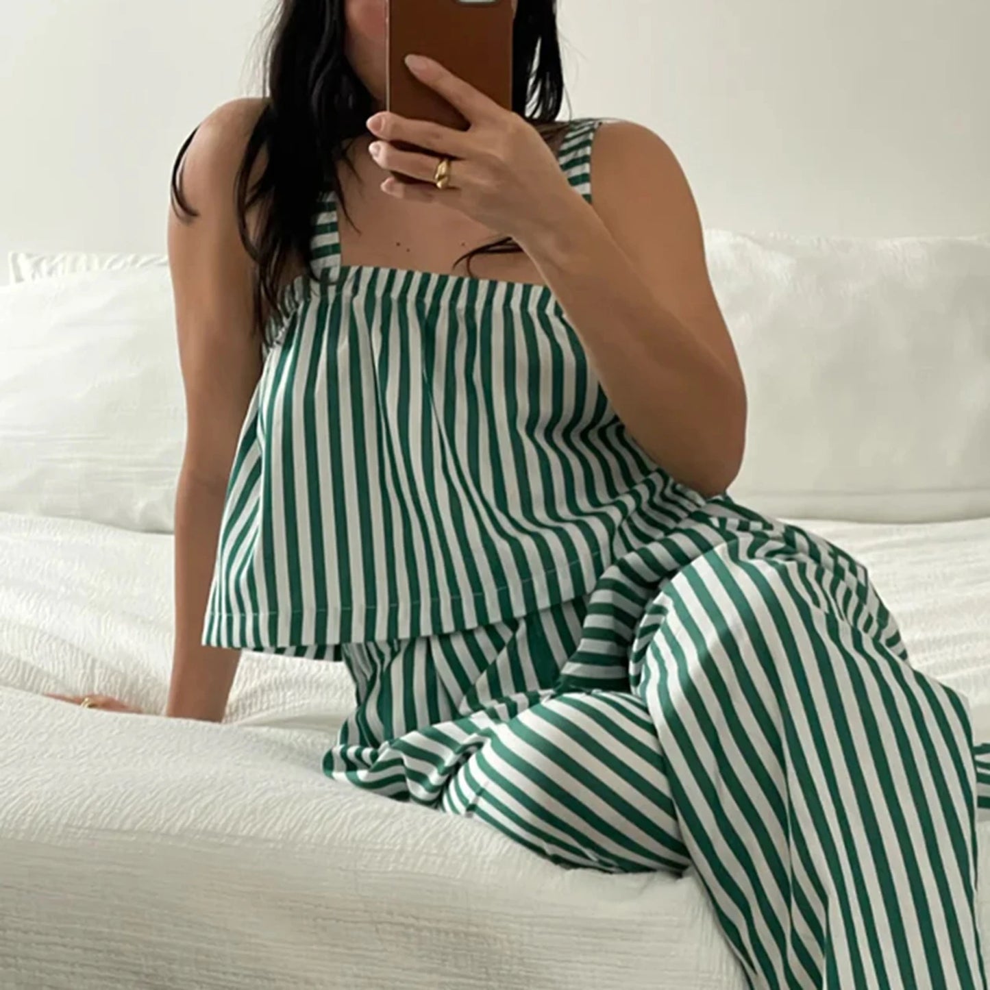 Plaid Tie-Front Peplum Camisole