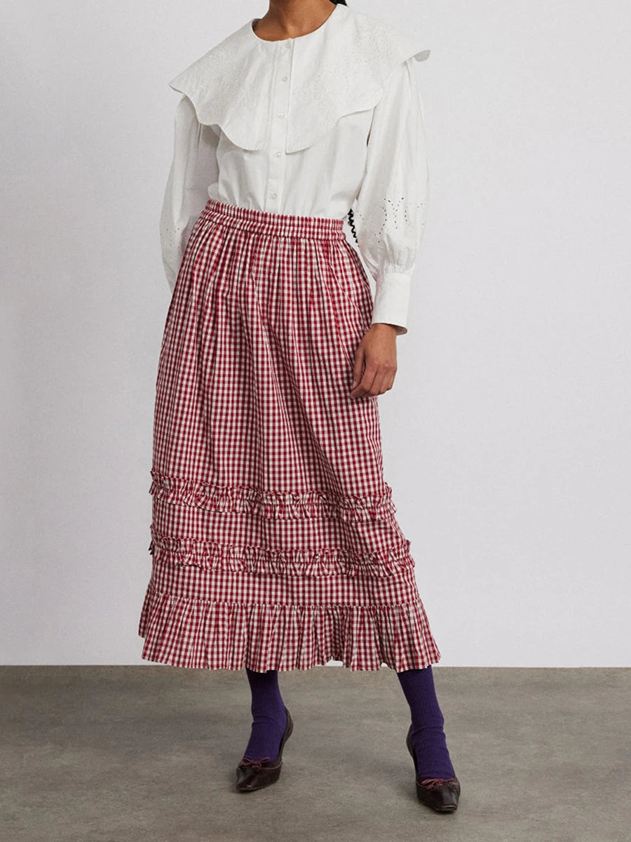Y2K Plaid Maxi Skirt