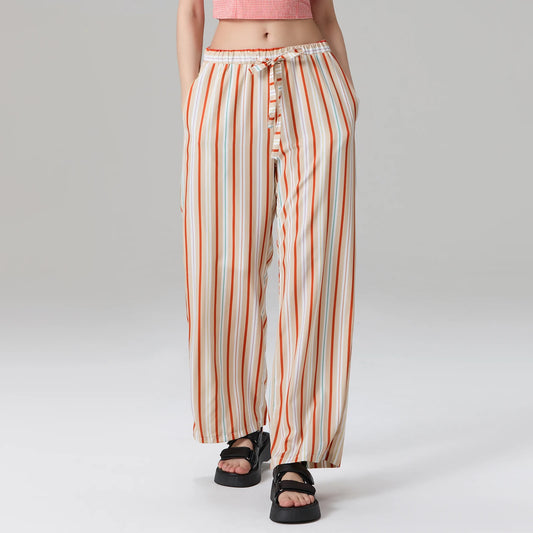 Vertical Stripe Wide-Leg Trousers