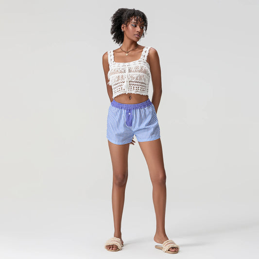 Plaid Casual Lounge Shorts